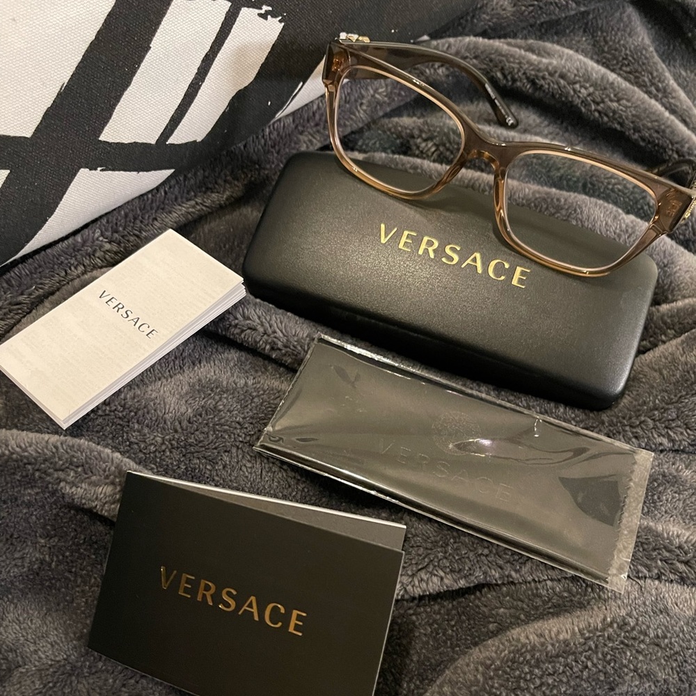Versace VE3283 Women's Eyeglasses Transparent Brown 54